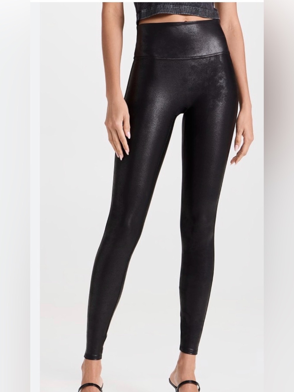 SPANX Faux Leather-Look High Waist Leggings in Black